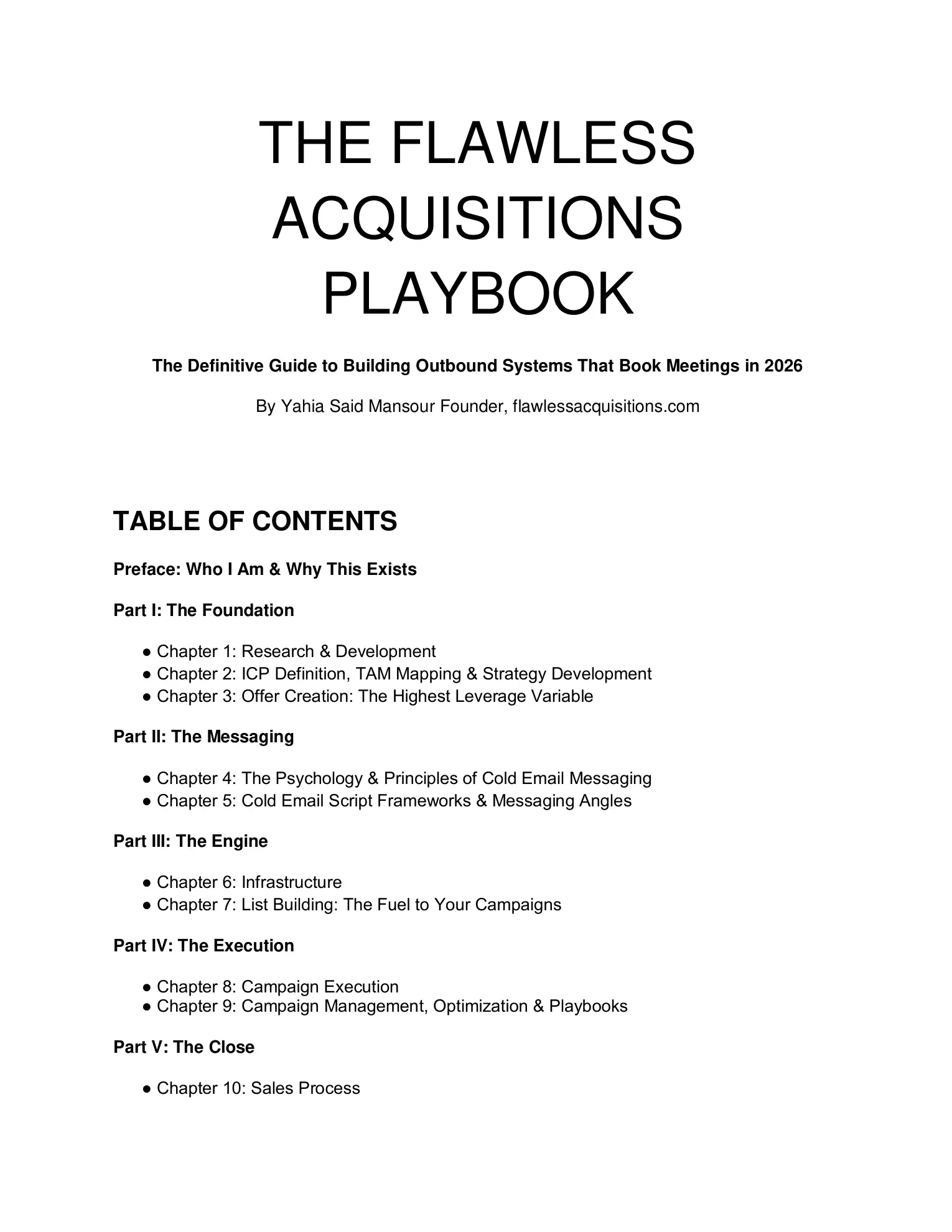 The Flawless Acquisitions Playbook, page 1 of 53